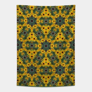 Geometric Daisy Pattern Tapestry