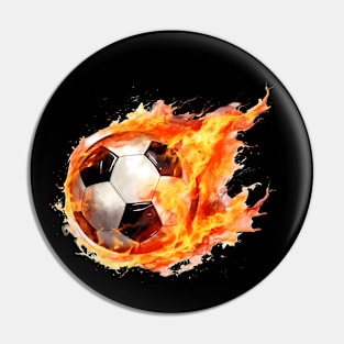 Flaming Soccer Ball Pin