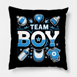 Gender Reveal Baby Announcement Team Boy Pillow