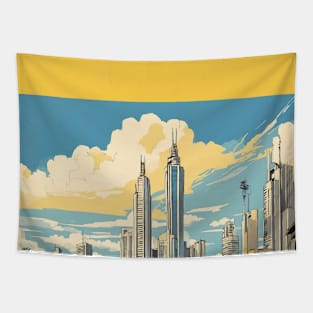 Sao Paulo Brazil Vintage Tourism Travel Poster Art Tapestry