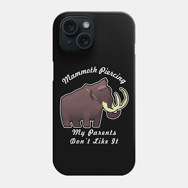 🦖 Rebellious Woolly Mammoth Loves His Mammoth Piercing Phone Case by Pixoplanet