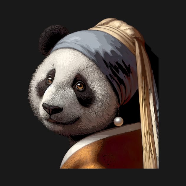 Panda with the pearl earing by oscargml