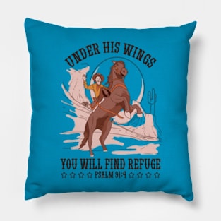 under his wings you will find refuge Pillow