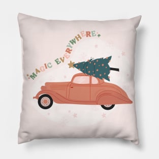 Magic Everywhere / Car with Christmas Tree Pillow