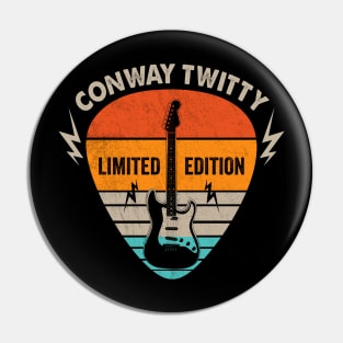 Vintage Conway Twitty Name Guitar Pick Limited Edition Birthday Pin