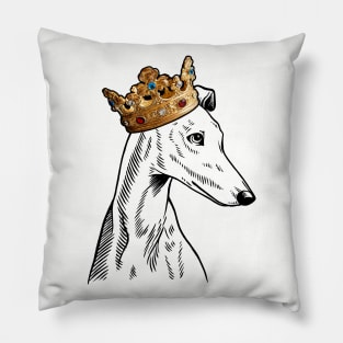 Greyhound Dog King Queen Wearing Crown Pillow