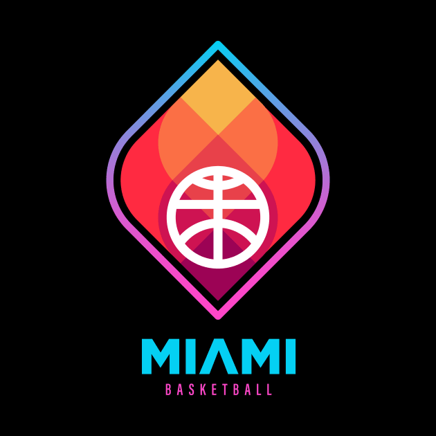 Modern Geometric Miami Heats Basketball Logo Redesign by BooTeeQue