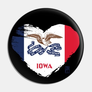 U.S. State - I Love Iowa - Iowa Flag Pin