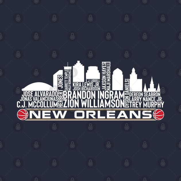 New Orleans Basketball Team 23 Player Roster, New Orleans City Skyline by Legend Skyline