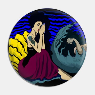 Painting of "Medusa in Venusian Light" in Henri Matisse Style Pin