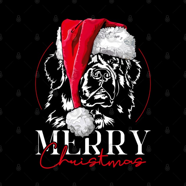 Santa Newfoundland Merry Christmas gift dog mom by wilsigns