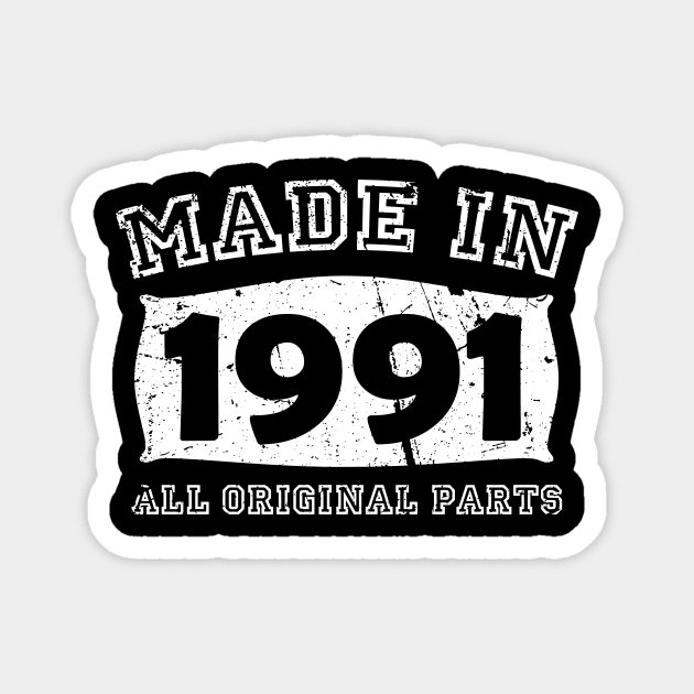 Made 1991 Original Parts 30th Birthday Magnet by jodotodesign