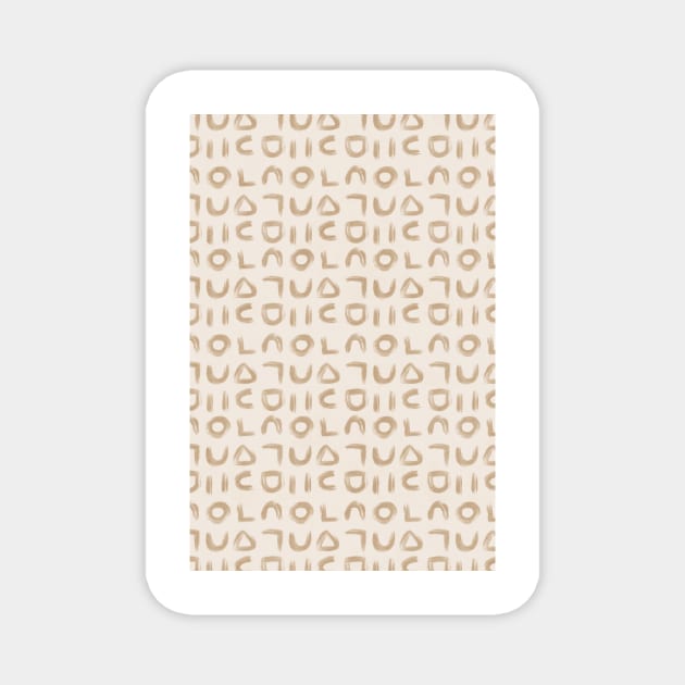 Neutral beige geometric shapes pattern Magnet by VectoryBelle