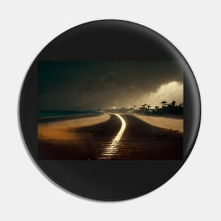 Beach Side Broken Road To Fantasy Island / Abstract And Surreal Unwind Art Pin