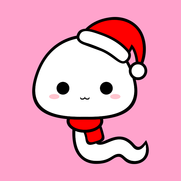 Cute Kawaii Sperm Wear Santa Hat by alien3287