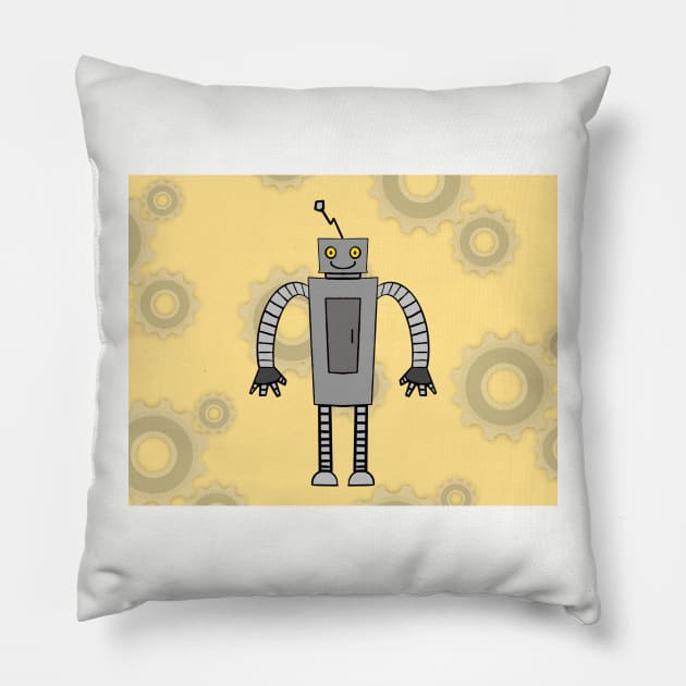 April Gear Robot Pillow by Soundtrack Alley