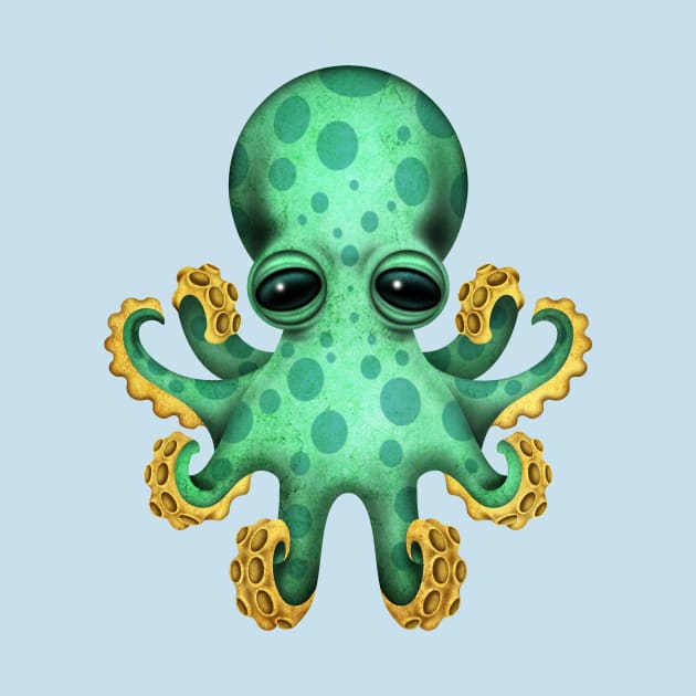 Cute Green Baby Octopus by jeffbartels