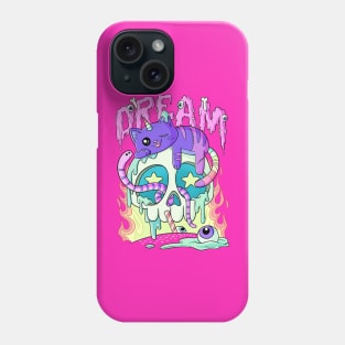 Dream Cute Kawaii Caticorn Skull Pastel Goth Aesthetic Phone Case