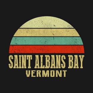 SAINT ALBANS BAY VERMONT Vintage Retro Sunset T-Shirt