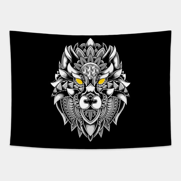 Ornate Wolf Tapestry by GODZILLARGE