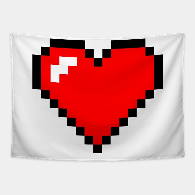 Pixel Heart Tapestry by richardsimpsonart