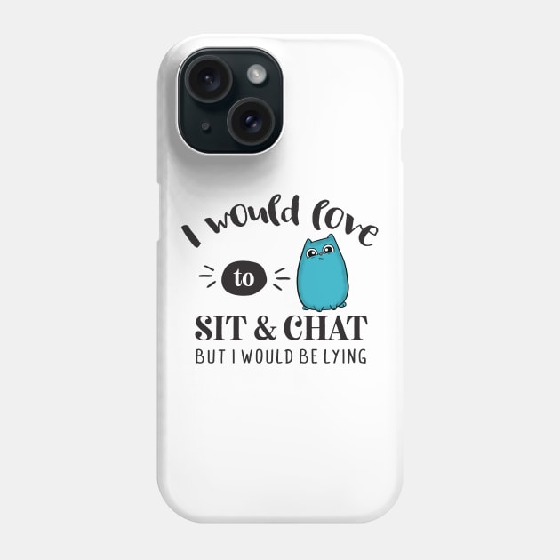 Love to Chat Lying Cute Cat Phone Case by Wanderer Bat