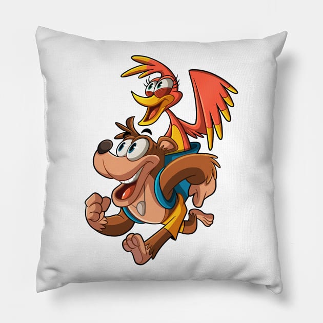 Bear and Bird Best Friend Pillow by Popon85