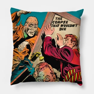 Zombie Intrigue. Tales of mystery and suspense. The corpse that wouldn't die. 1955 Retro Vintage Comic Book Pillow