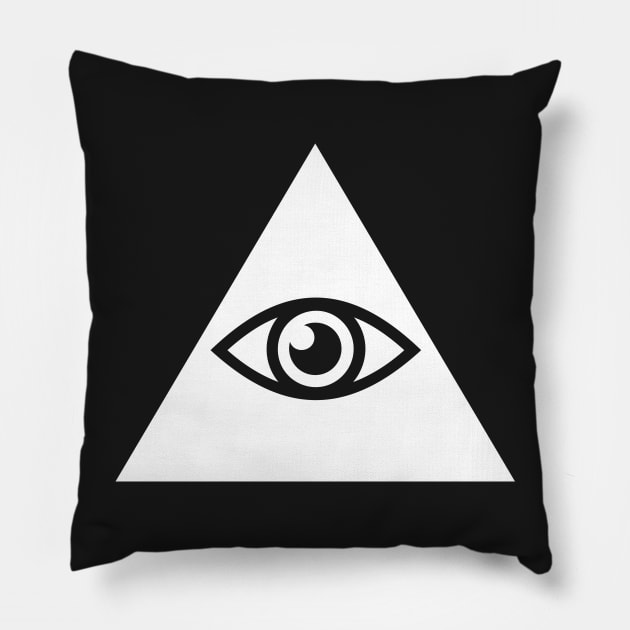 Illuminati Pyramid & Eye –– Rave EDM Design Pillow by MeatMan