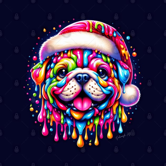 Colorful melting Xmas Dog #2 by Farbrausch Art