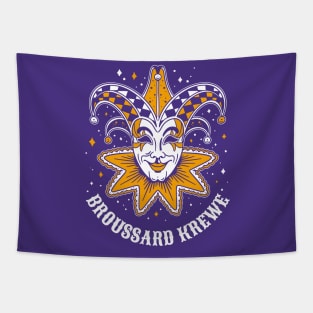 Broussard Krewe Colorful Mardi Gras Tapestry