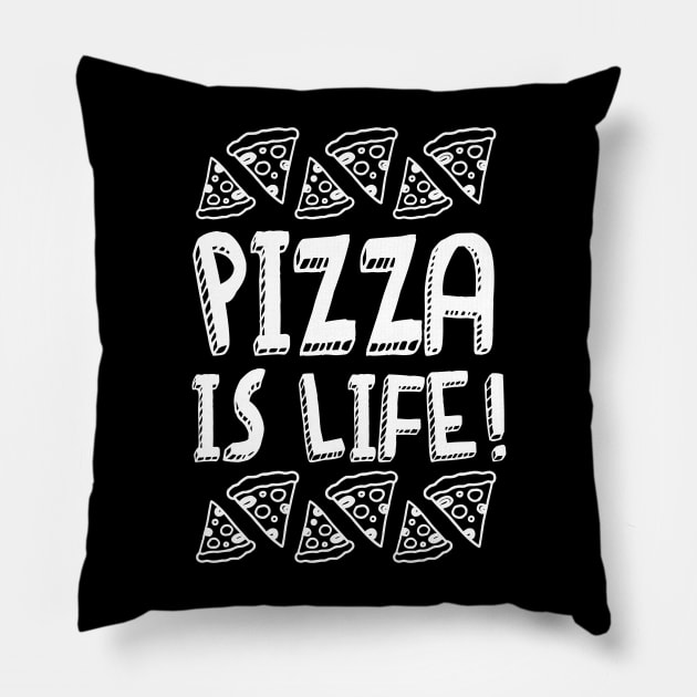 Pizza Is Life v2 Pillow by Arch City Tees