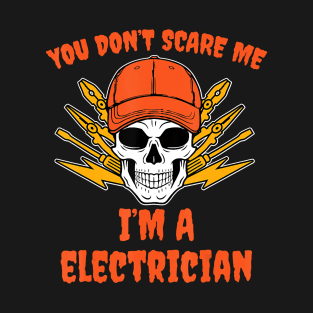 Skull Crossbones Electrician Costume Easy Halloween T-Shirt