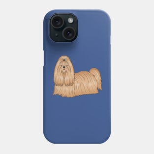 Shih tzu long hair dog cartoon illustration Phone Case