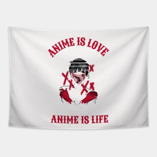 Anime is Love, Anime is Life (Black) Tapestry