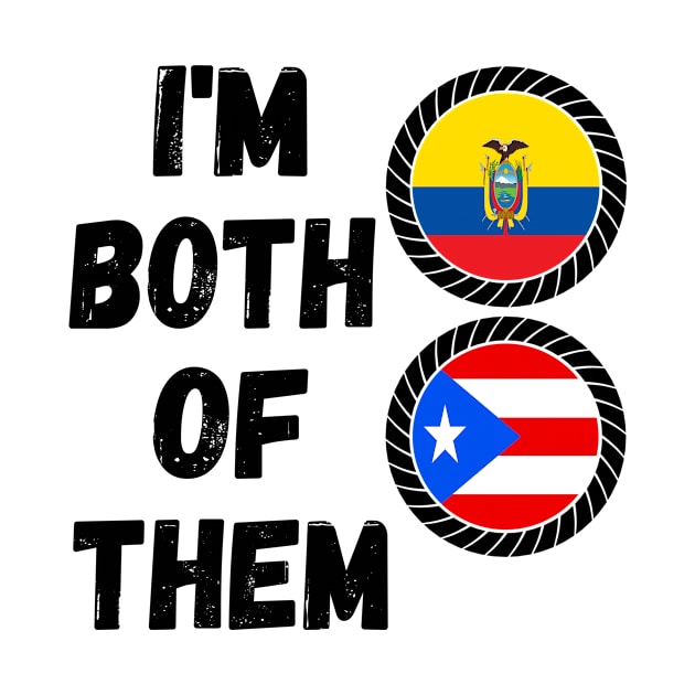 Half Puerto Rican Half Ecuadorian Heritage Ecuador Roots & Puerto Rico DNA Family Flag Design by OriginalGiftsIdeas