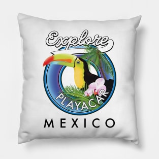 Explore Playacar mexico travel patch Pillow