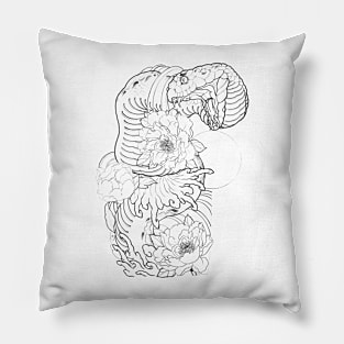 Pencil hand-drawn Snake sleeve design Pillow