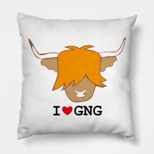 Scottish highland cow - I love GNG - I love ginger Pillow