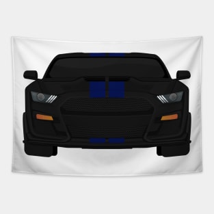 Shelby GT500 2020 Shadow-Black + Kona-Blue Stripes Tapestry