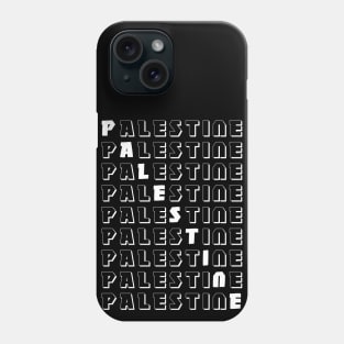 Palestine Name Pattern English Solidarity Palestinian Freedom Support Design - Wht Phone Case