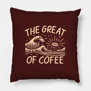 The Great Wave of Coffee Pillow