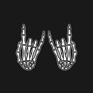 Rock and roll sign, skeleton hands T-Shirt