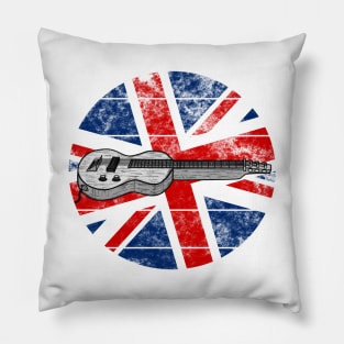 Lap Steel Guitar UK Flag Slide Guitarist British Musician Pillow