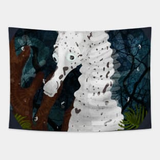 White seahorse Tapestry