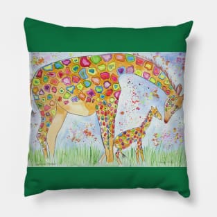 Colourful Giraffe Love Pillow