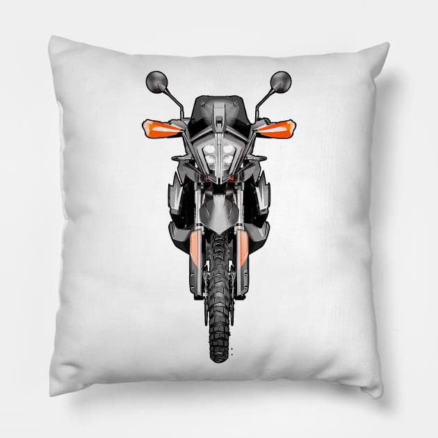 1290 Super Adventure Bike Illustration Pillow by KAM Std