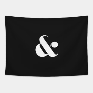 Ampersand Stylish Type Black and White Tapestry