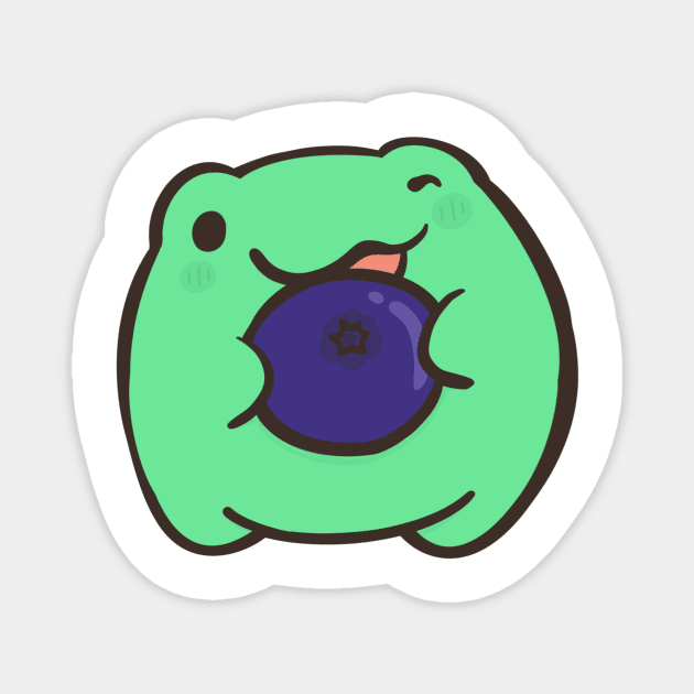 Frog with a blueberry Magnet by IcyBubblegum