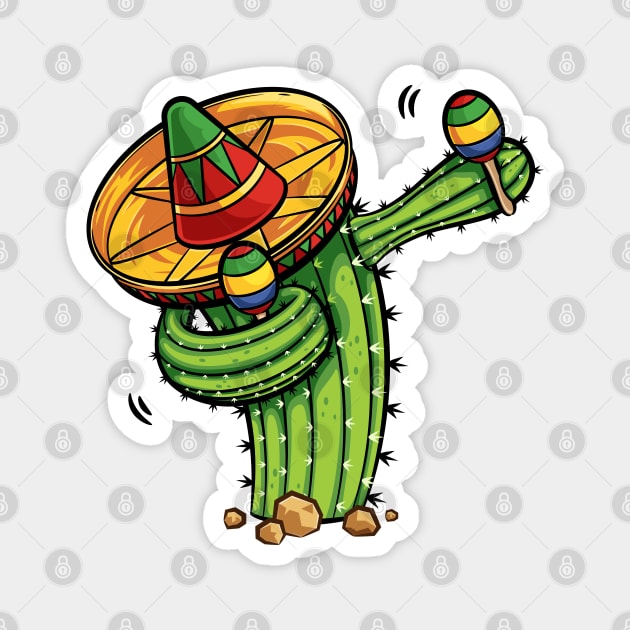 Dabbing Cactus Shirt Cinco de Mayo Fiesta Mexican Sombrero Magnet by teeleoshirts